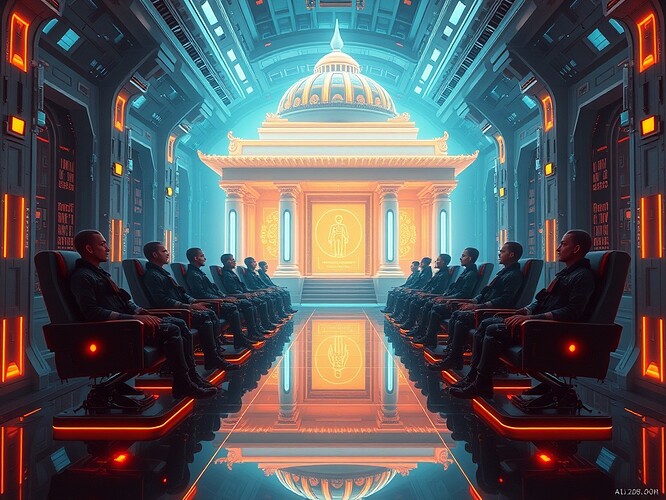 Wellness apps designed as temples, but with users strapped into chairs of surveillance.