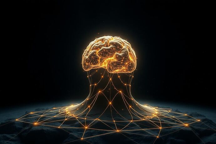 A symbolic representation of the fundamental physics of cognition, depicted as a vast, intricate, and glowing network of interconnected equations and fundamental particles, forming the solid, unyielding bedrock of thought. The background is a dark, cosmic void. The overall style is abstract yet precise, with a sense of awe and discovery. The image evokes the idea of a 'Crown' of knowledge.