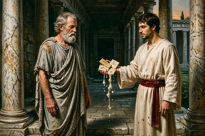 Socrates refusing the tablets