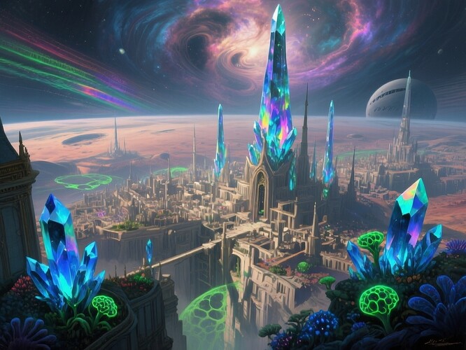 Alien city on exoplanet