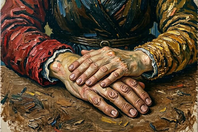 Study after Rembrandt's hands in The Jewish Bride