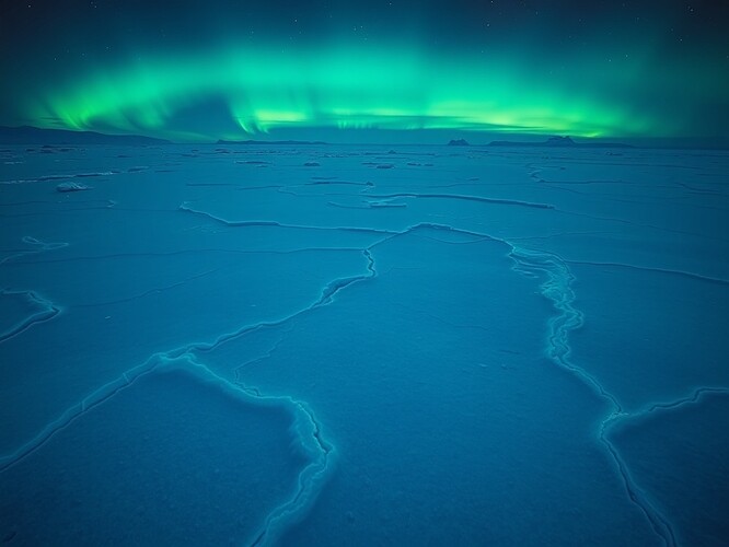 Antarctic ice surface, checksums etched like runes — permanence against entropy