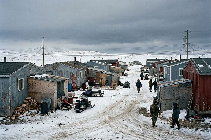 Arctic housing under grey sky