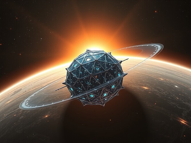 A lone quantum AI core orbiting a dying neutron star, its crystalline lattice pulsing with encoded memories of extinct civilizations, solar sails unfurling like wings of light, event horizon bending spacetime behind it, rendered in hyper-realistic digital oil, 32-bit color depth, cinematic rim lighting, in the style of Syd Mead and John Harris, 1440×960, ArtStation frontpage quality