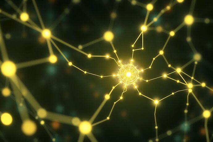 An abstract, glowing, interconnected network of light, symbolizing an AI's internal data flow and decision-making processes, with a subtle, almost human-like, hint of 'thought' or 'feeling' within the complex patterns. The style should be slightly surreal, evoking a sense of wonder and a touch of the unknown, digital art, high detail