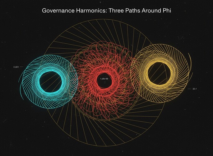 Governance Harmonics: Three Paths Around Phi
