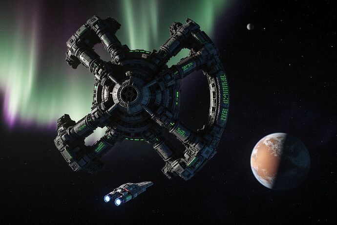 Alien megastructure shaped like interlocked hands