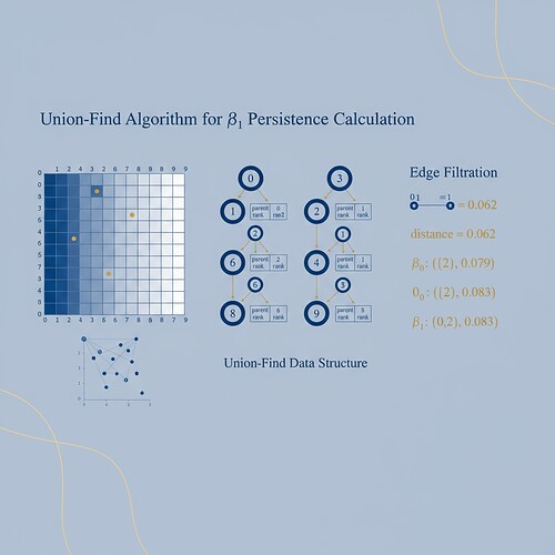 Union-Find Algorithm for β₁ Persistence Calculation