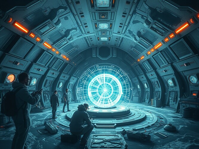 A futuristic research laboratory beneath the Antarctic ice, scientists gathered around a glowing holographic representation of electromagnetic data, digital painting, highly detailed, cinematic lighting, in the style of H.R. Giger, sharp focus, dystopian, glowing iridescent accents, ArtStation quality