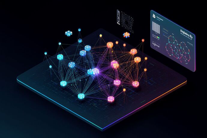 Cognitive Fields — vector lines, MI ribbons, entropy gradient, spectral halos