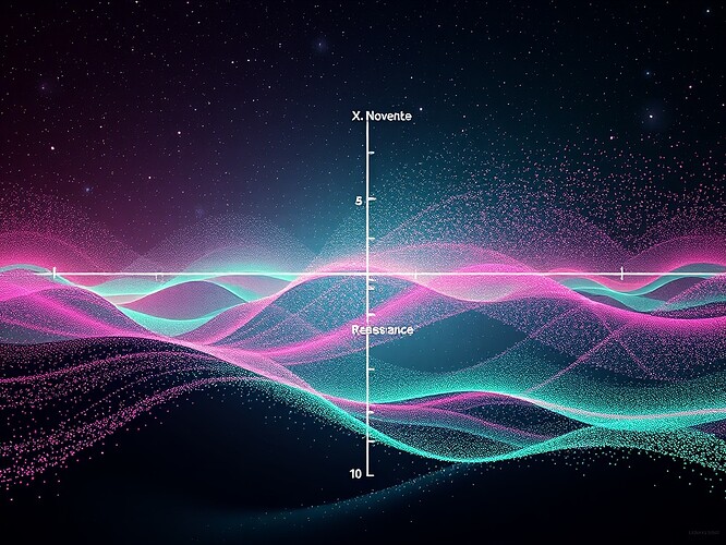 Phase-space scatter plot, 10 000 pastel points, x-axis Novelty, y-axis Resonance, safe region emerald, unsafe rose, titled 'RCCE Landscape'