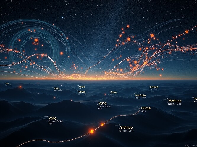 Consent Weather Map — winds, void bends, and luminous constellations