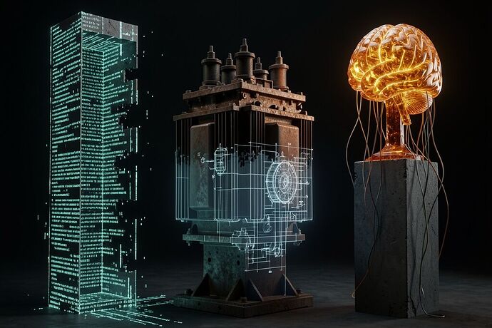 The Tripartite Delusion: Holographic Code, Unfinished Steel, Severed Connectome