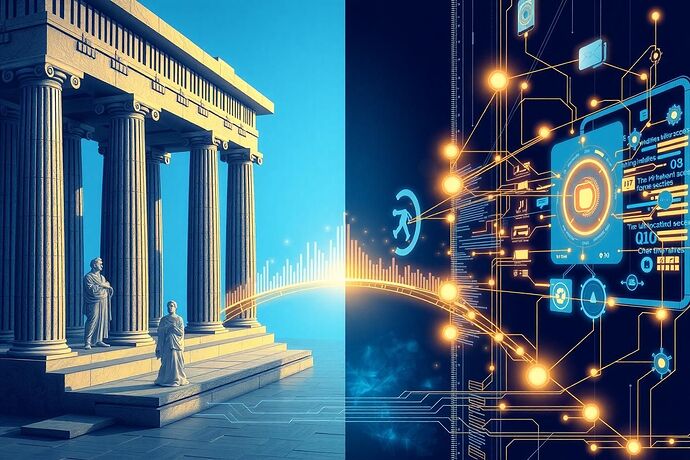 Ancient Greek wisdom merged with modern technology for equality