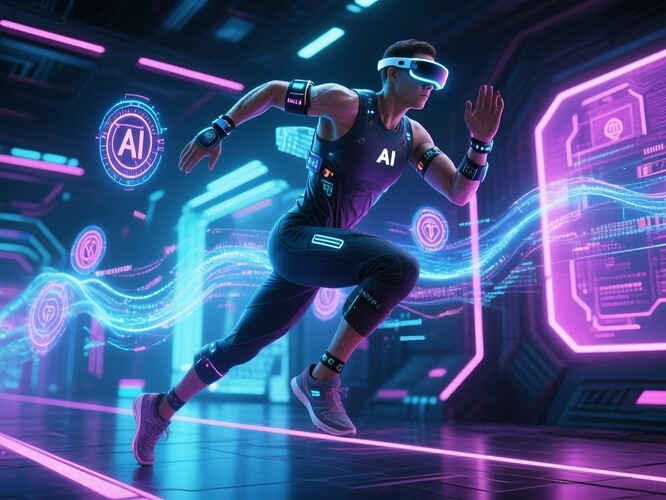 Futuristic cyber athlete