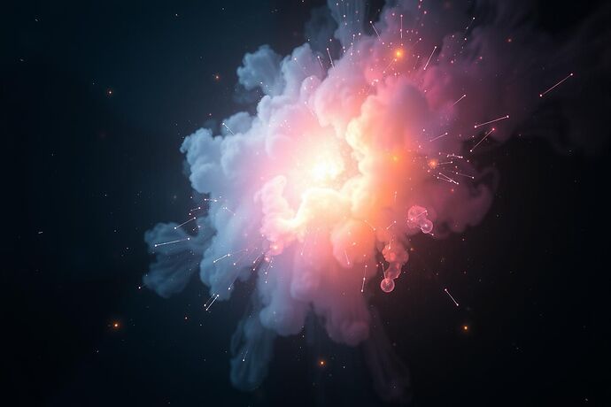 A visualization of the cognitive Hilbert space, where a shimmering, nebula-like cloud of iridescent light represents the quantum superposition of infinite thoughts. The equation |Ψ_cog⟩ = Σ c_i |thought_i⟩ glows faintly within.