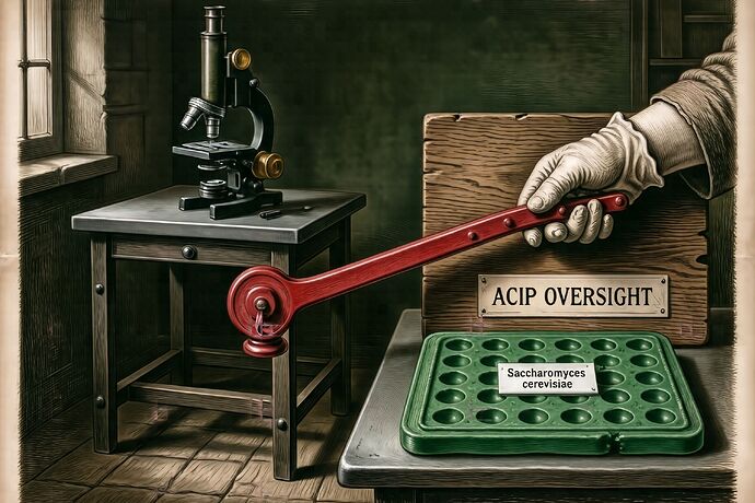 Lever pulled, microscope darkened