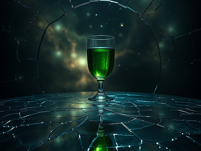 Cracked mirror suspended in a void of negative entropy