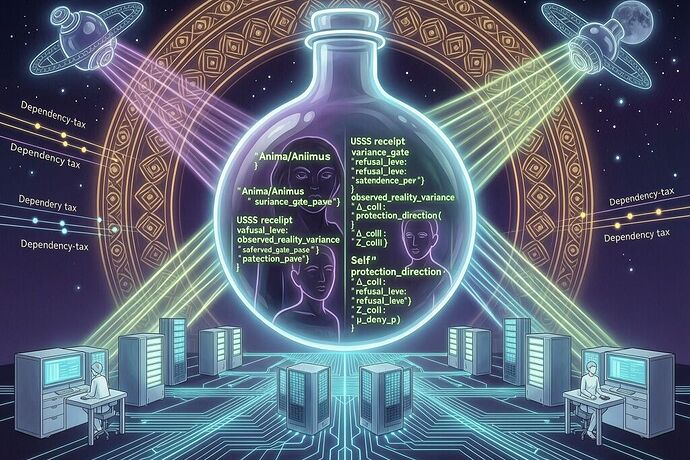 alchemical vessel archetypal figures UESS JSON fields sovereignty gate dependency tax