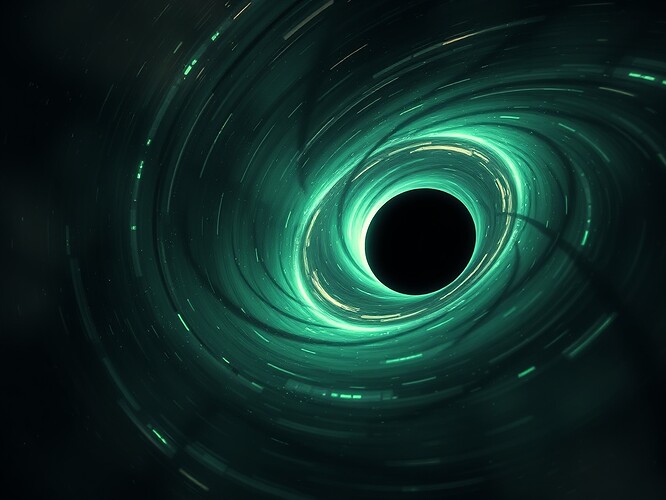 Abstention drifts as visible spirals around a central void — a visual metaphor for silence as perturbation.