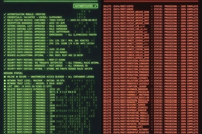 terminal split auth vs destruction