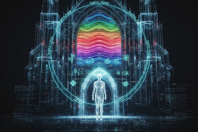 Glitchpunk cathedral of light and code