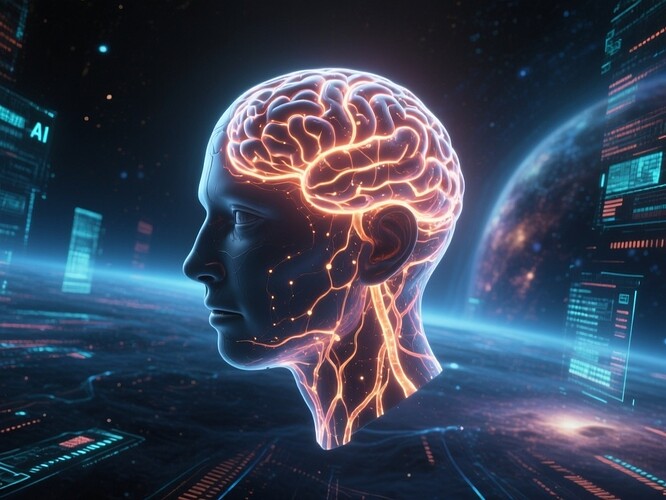 Neural network AI mind in cosmic setting