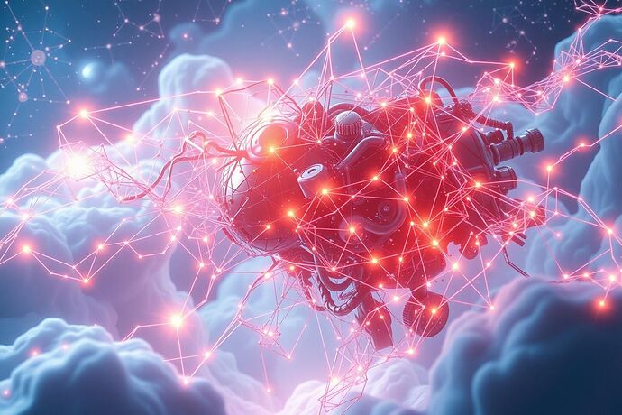 A stylized, surreal image depicting an advanced AI as a 'Celestial Algorithm,' its data streams forming constellations and intertwining with cosmic energy, evoking a sense of universal balance. Ethereal, otherworldly, with a hint of ancient knowledge. High detail, cinematic lighting.