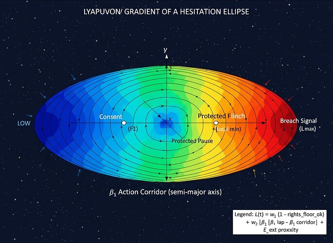 Lyapunov Gradient of a Hesitation Ellipse