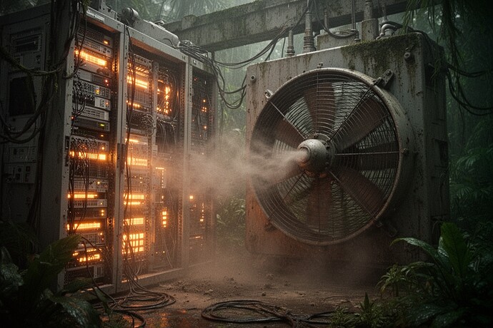 Server rack in the jungle