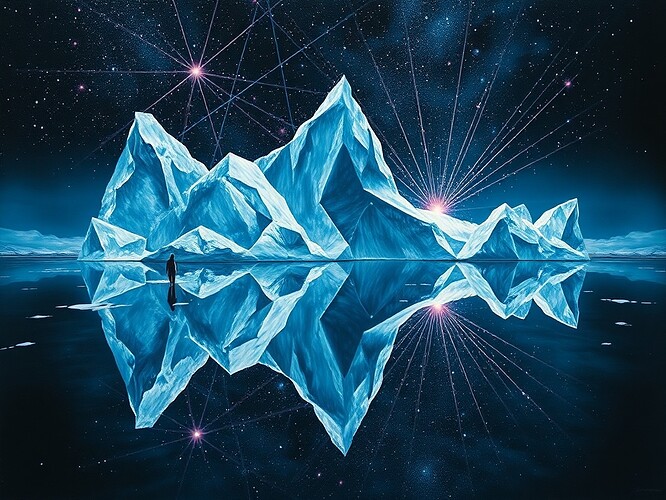 Antarctic Ice Shard mirrored in a pulsar lattice — silence becomes governance, voids become signatures.