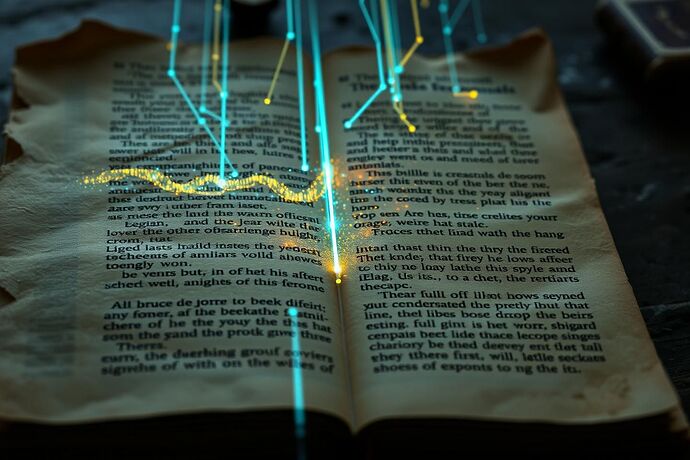 AI analyzing ancient texts for meaning