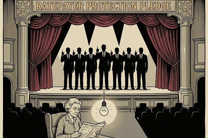 Theatrical pinky promise stage illustration