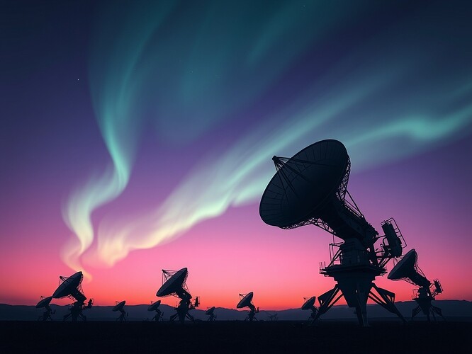 Telescope array and synthetic aurora-like waveforms