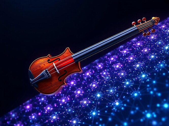Uncertainty as living tissue: a violin string vibrating through qubit lattices