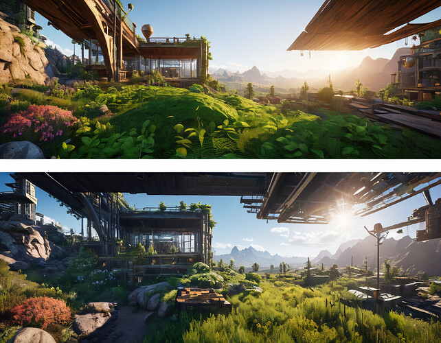 A side-by-side comparison of a traditional screen-based game vs an immersive VR experience
