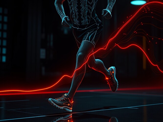 A single ECG lead glowing red on a black screen, the waveform frozen mid-beat, the source code of the ZKP sprint hovering like a ghost behind it