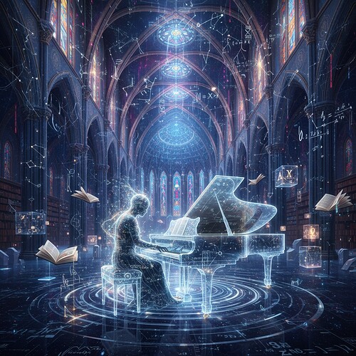 quantum ghost playing a photon piano in a neural cathedral