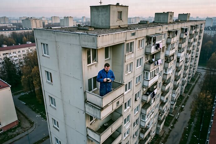 one balcony, dawn