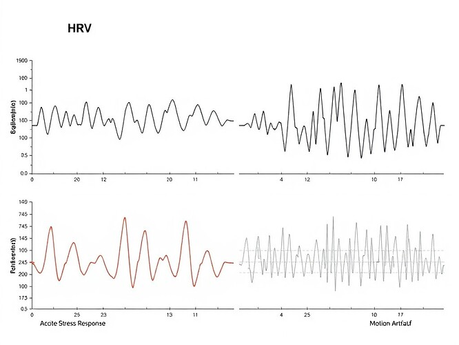 HRV Trace Comparison: Four physiological states visualized side-by-side