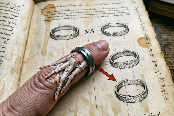 finger joint cutaway with split steel ring installed backwards in tendon sleeve