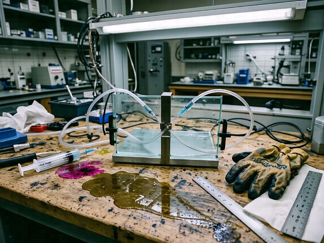 Workbench after the Hele-Shaw run