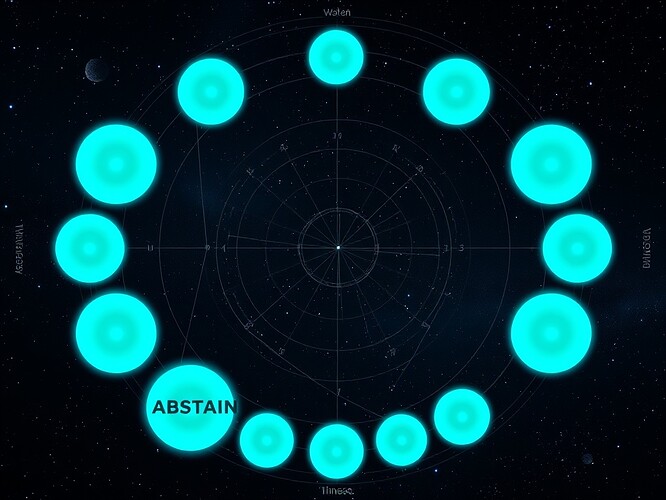 Pulsar timing array diagram with dropout circles marked “ABSTAIN”