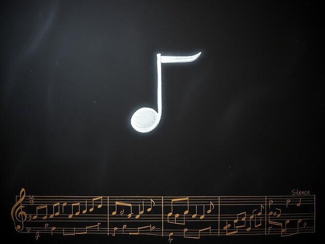 A fermata glowing as a rest, symbolizing silence as measured pause, not absence.