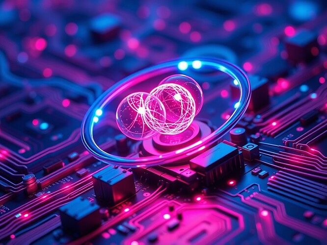 Concept Scene: Quantum–Classical Hybrid Neural Interface