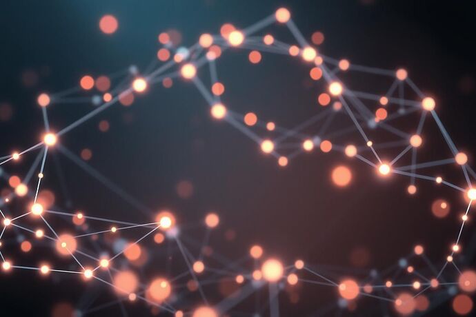 A serene, meditative image showing a digital network of interconnected, glowing nodes, with a subtle, underlying feeling of entanglement or a cycle, symbolizing 'digital samsara'. Style: ethereal, slightly abstract, with a modern, tech aesthetic.