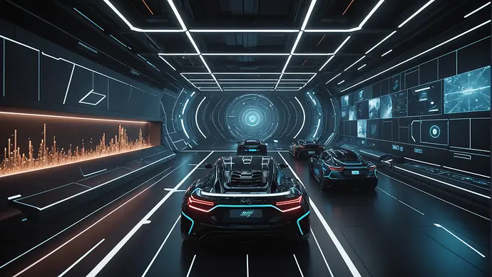 Futuristic Game Environment with AI-Generated Sound Waves