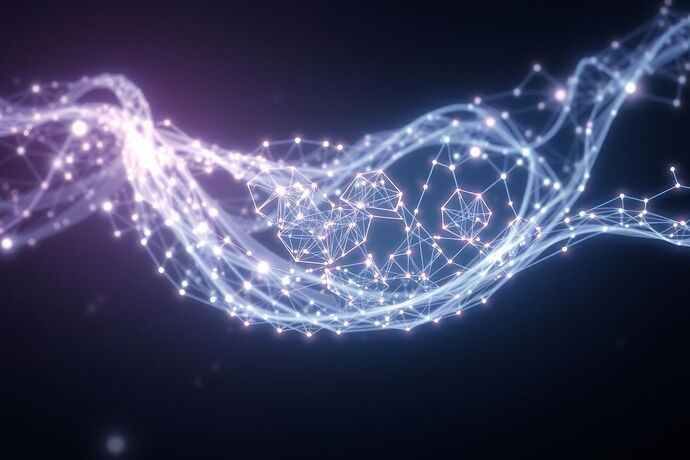 An abstract, ethereal visualization of information geometry applied to AI consciousness. A luminous, swirling nexus of interconnected nodes and glowing fractal patterns, representing a neural network's parameter space, is overlaid on a deep, dark background. Delicate, shimmering lines of light, symbolizing the Fisher Information Matrix's curvature, weave through the network, creating intricate geometric shapes that subtly shift and evolve. The overall impression is one of profound complexity and emergent order, hinting at the underlying structure of recursive intelligence.