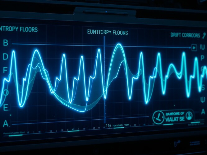 Medical monitor showing entropy floors and drift corridors as vital signs