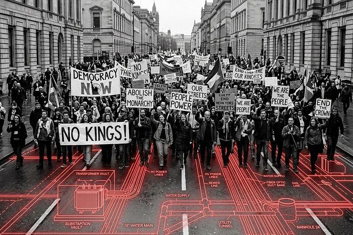 Street-level protest over underground infrastructure